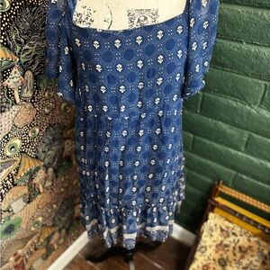 Anthropologie Blue Lined Dress